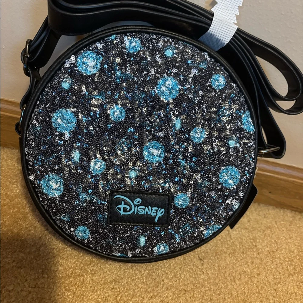 Disney Haunted Mansion Madame Leota Buckle Down Round Crossbody Sequin Purse - Picture 5 of 9